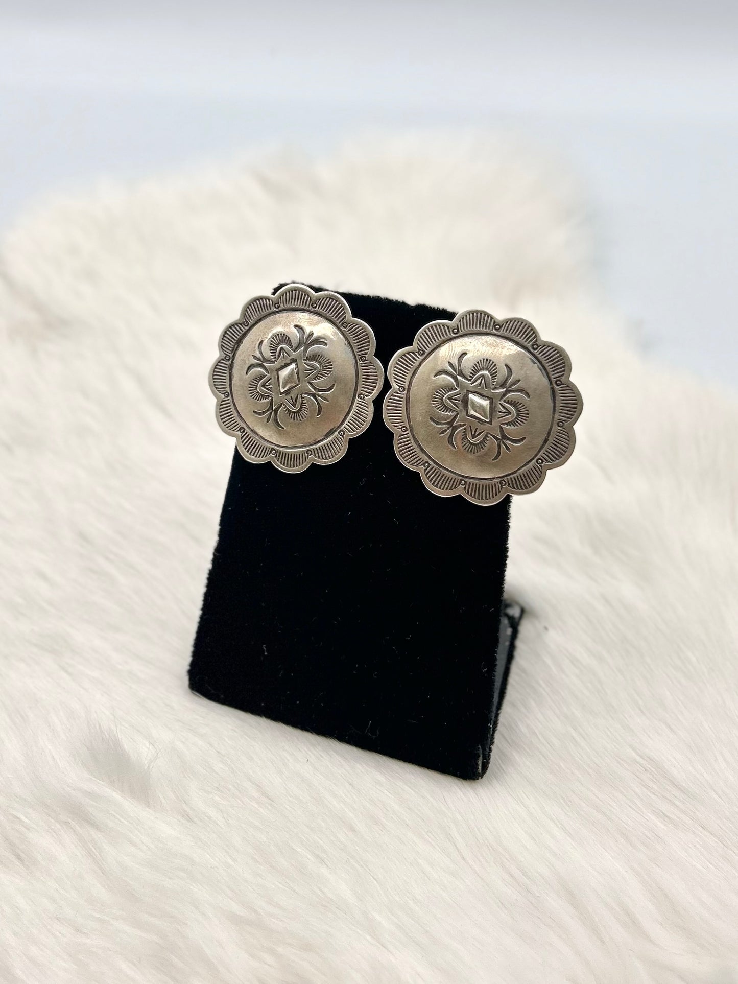 Silver Concho Earrings