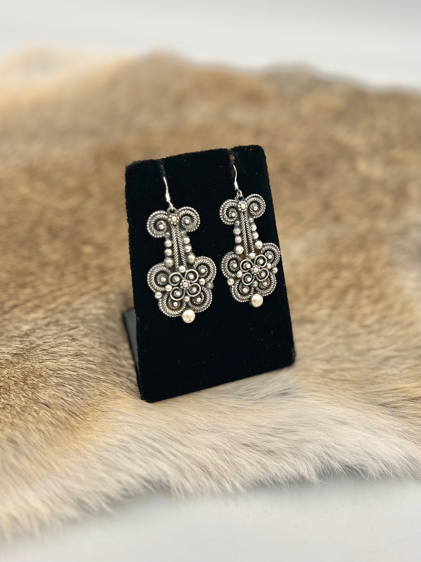 John Begay Silver Wire Earrings
