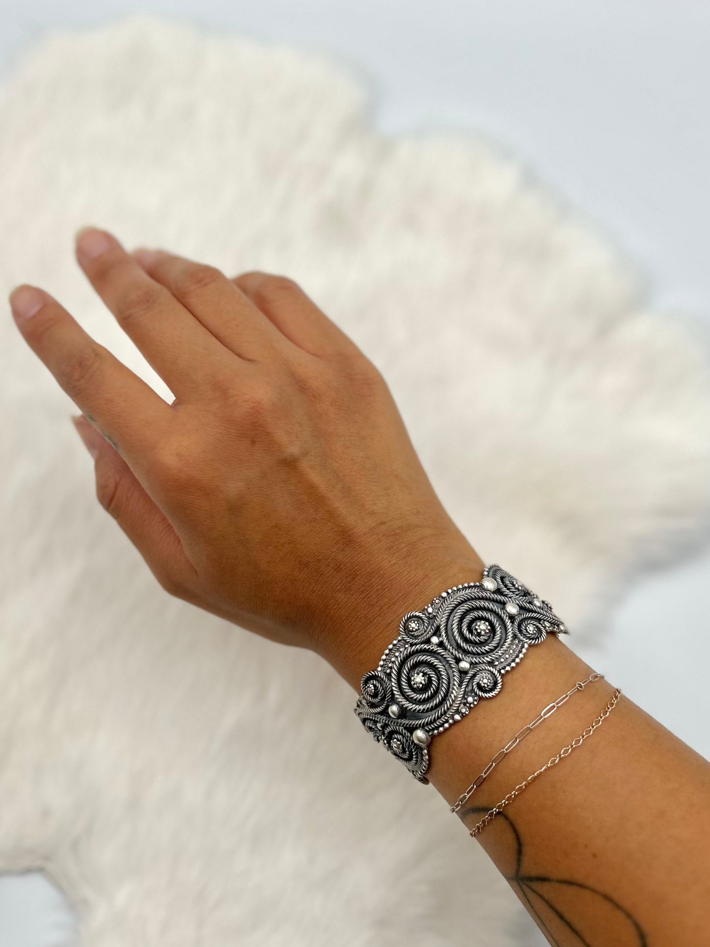 John Begay Silver Wire Bracelet