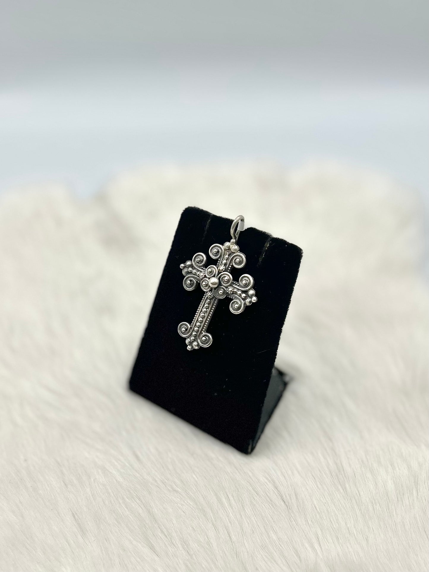 John Begay Silver Cross Pendant