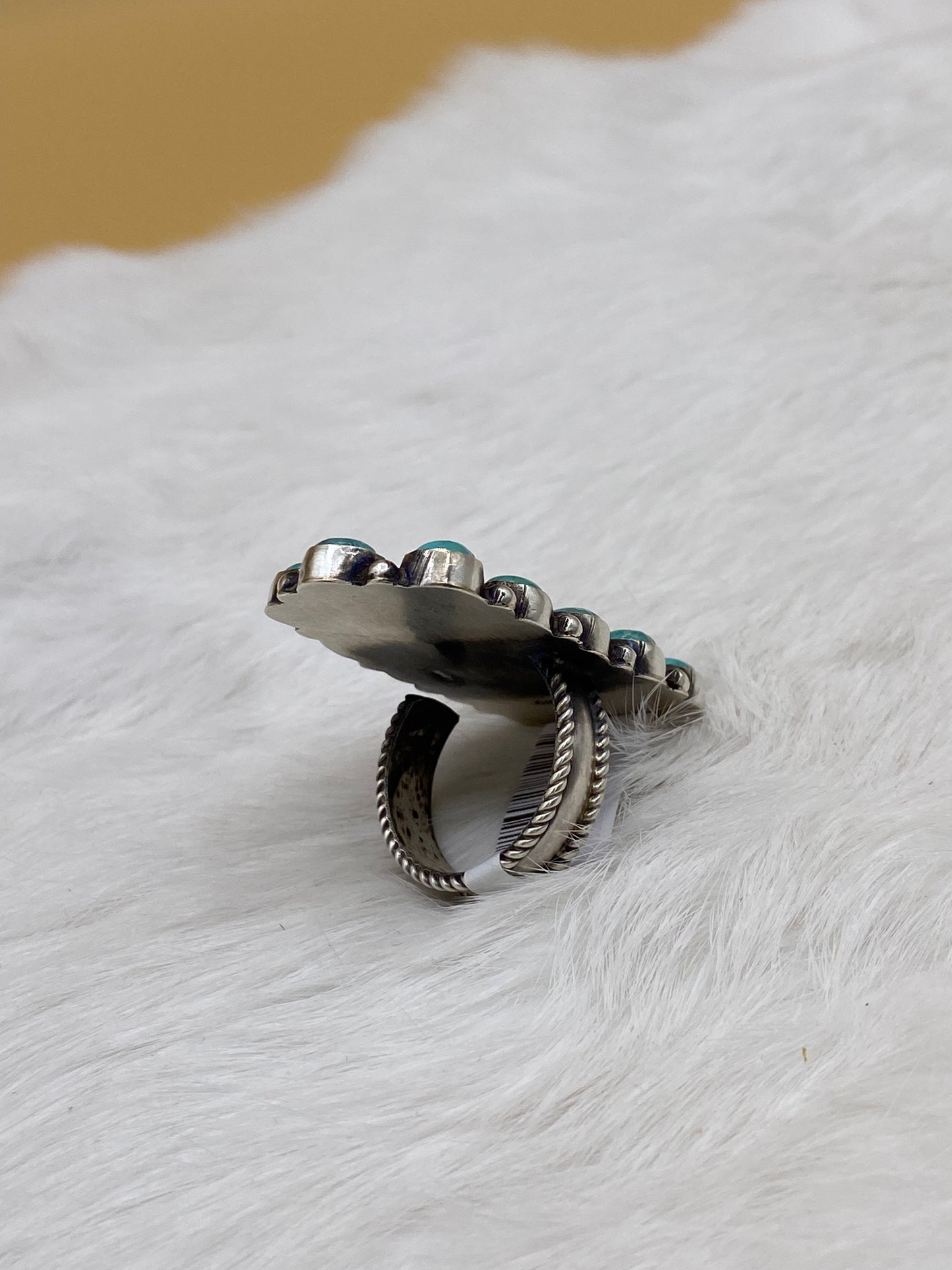 Turquoise Shield Cluster Ring
