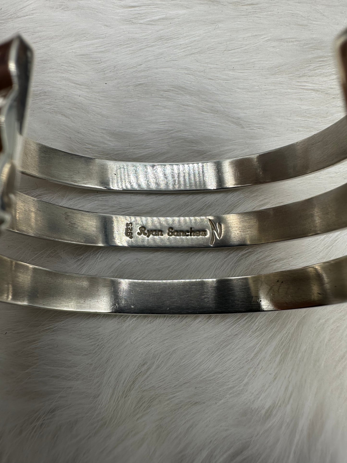 Sleek Coral Inlay Cuff