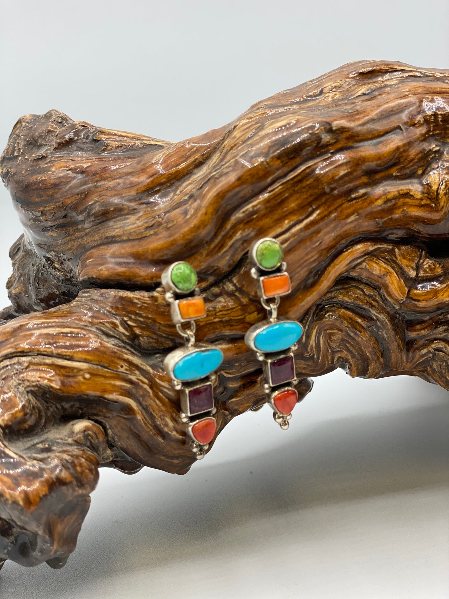 Raw Multi-Stone Studded Dangle