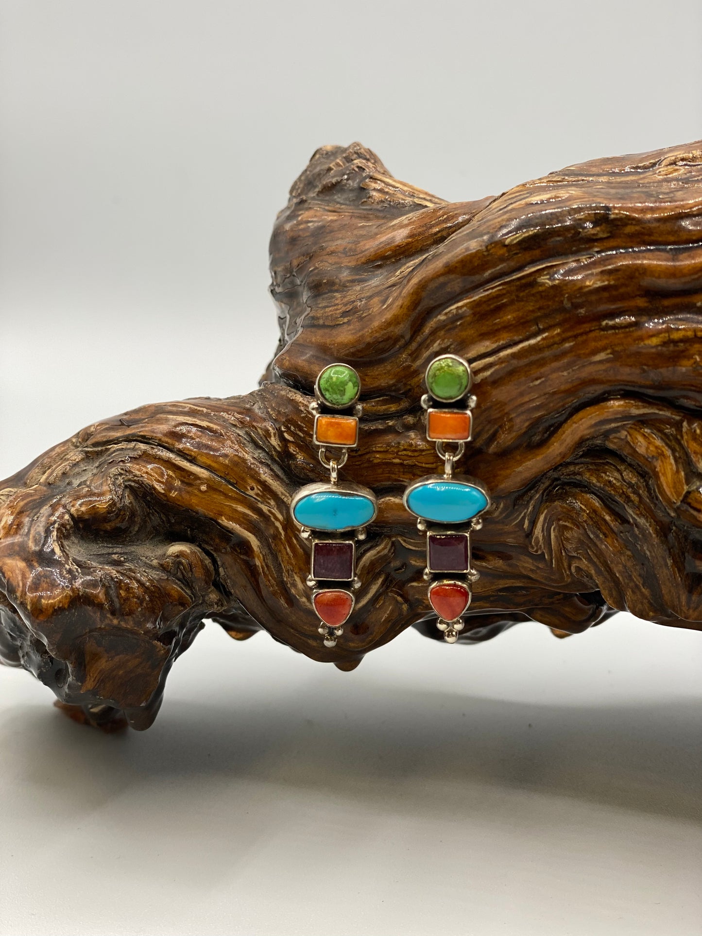 Raw Multi-Stone Studded Dangle