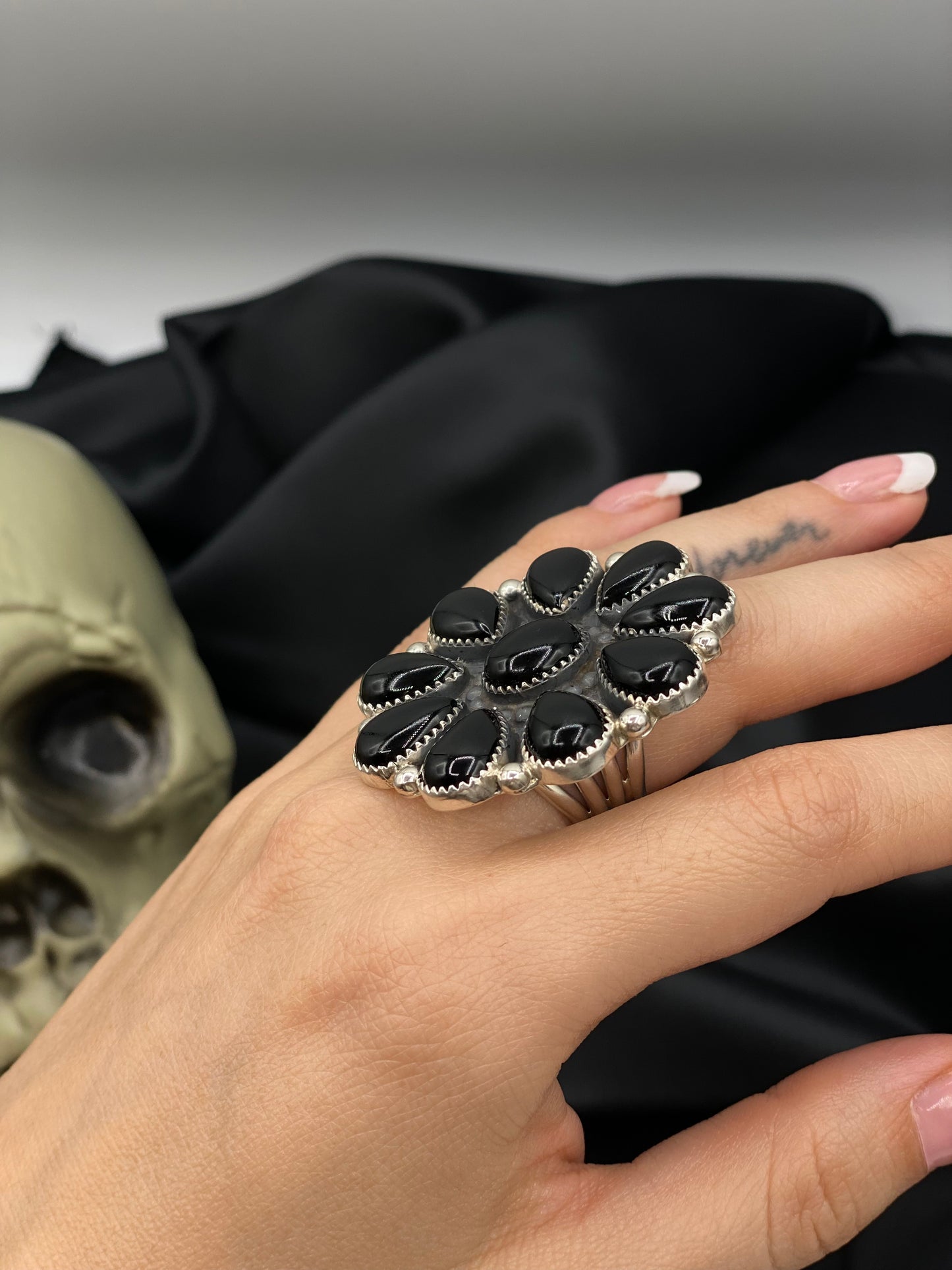 The "Salem" Onyx Cluster Ring