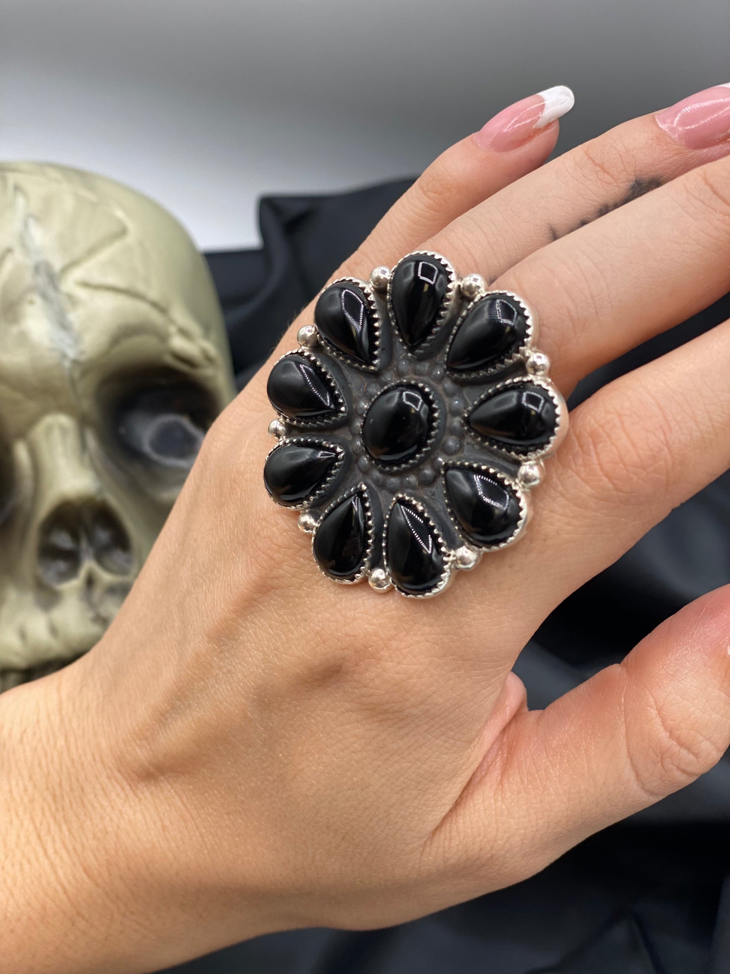 The "Salem" Onyx Cluster Ring