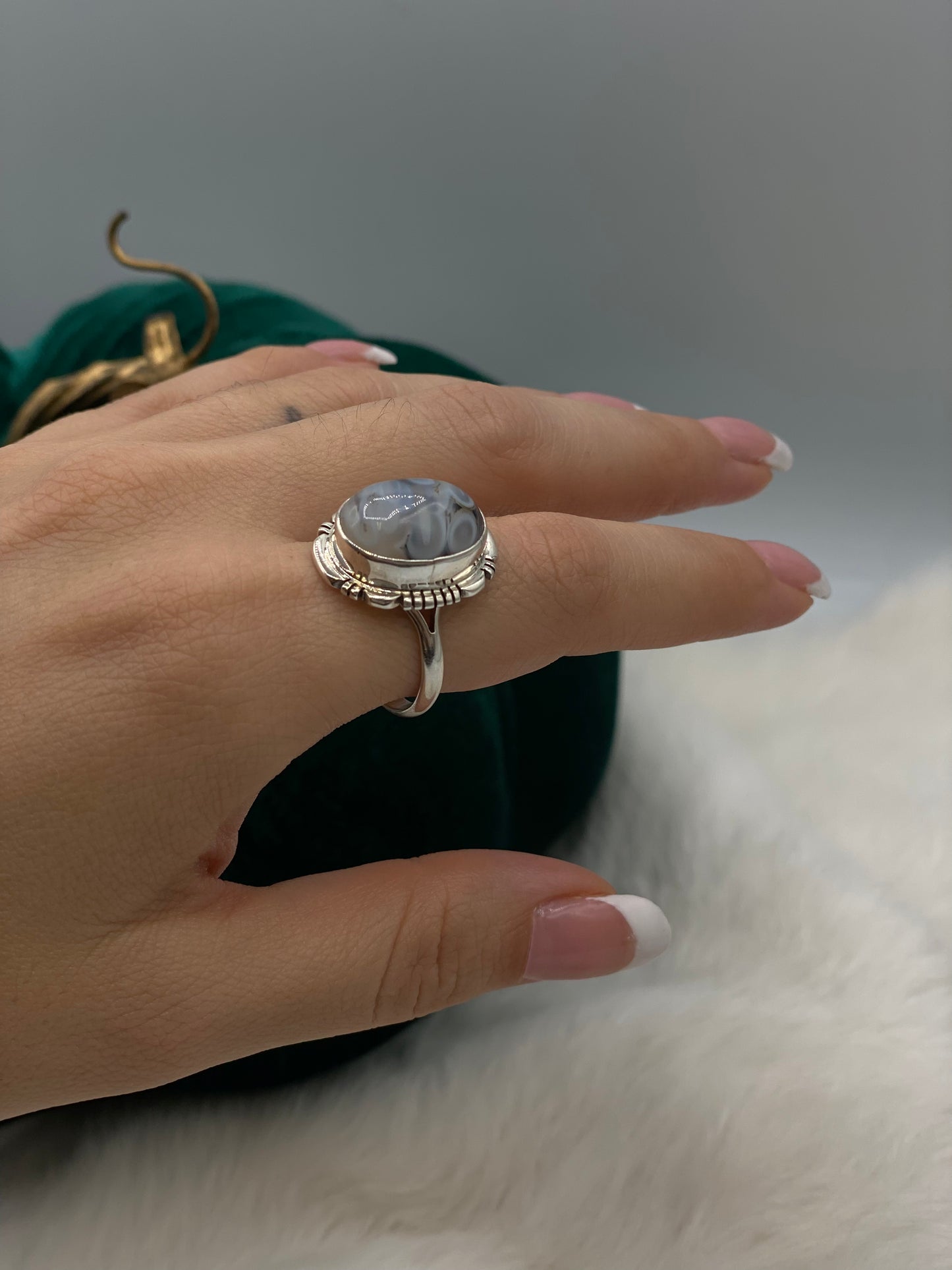 Foggy Moonstone Ring