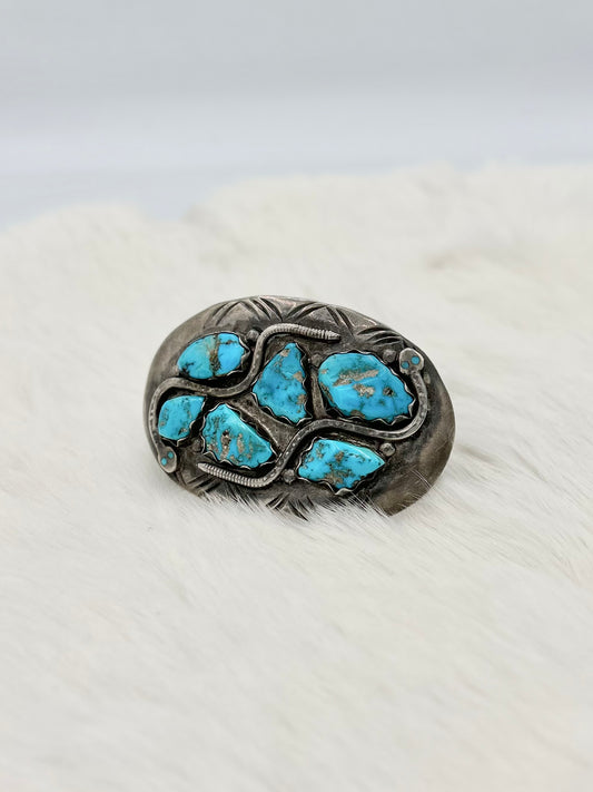 Zuni Turquoise Snake Belt Buckle
