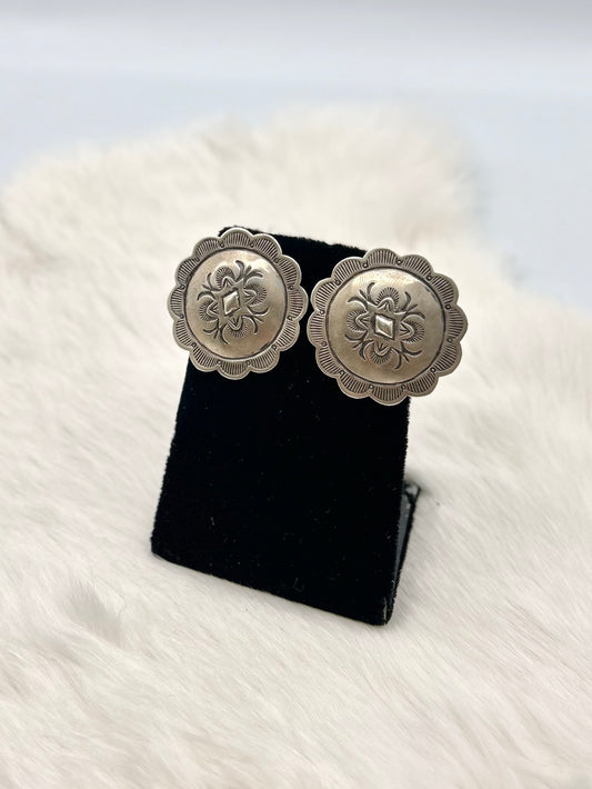 Silver Concho Earrings