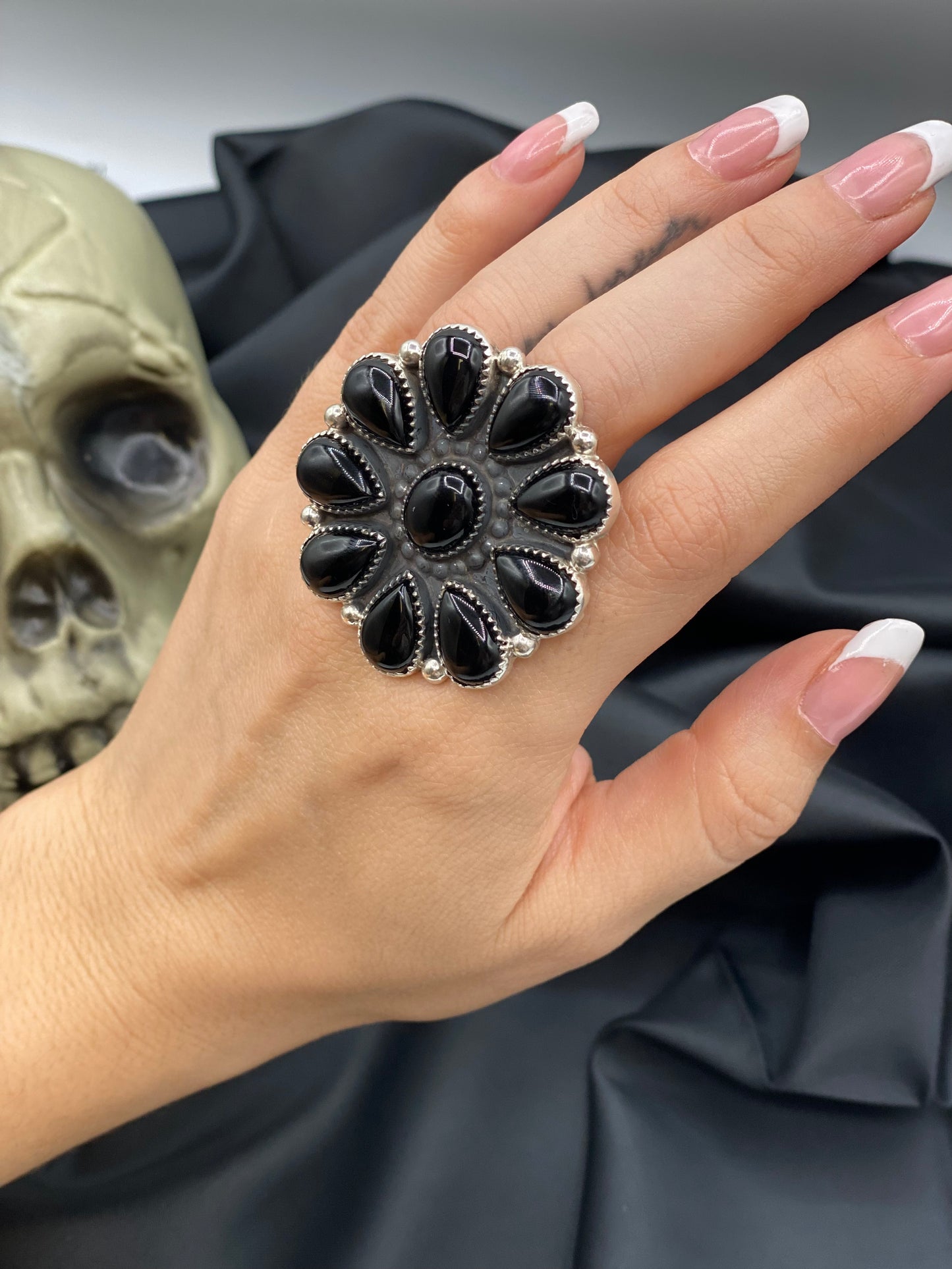 The "Salem" Onyx Cluster Ring