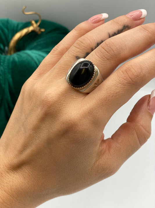 Thick Black Onyx Ring