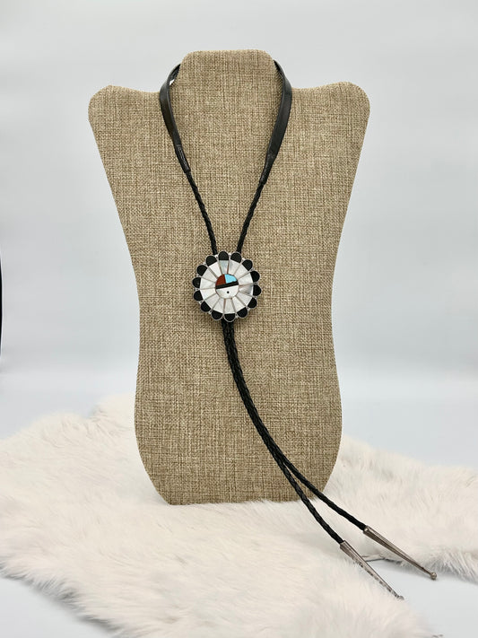 Zuni Sunface Bolo Tie