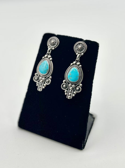 John Begay Turquoise Chandelier Earrings