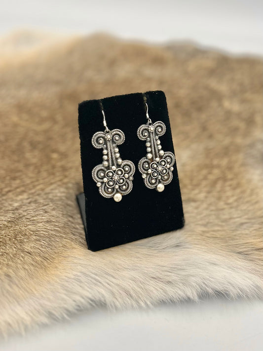 John Begay Silver Wire Earrings