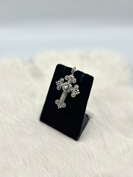 John Begay Silver Cross Pendant