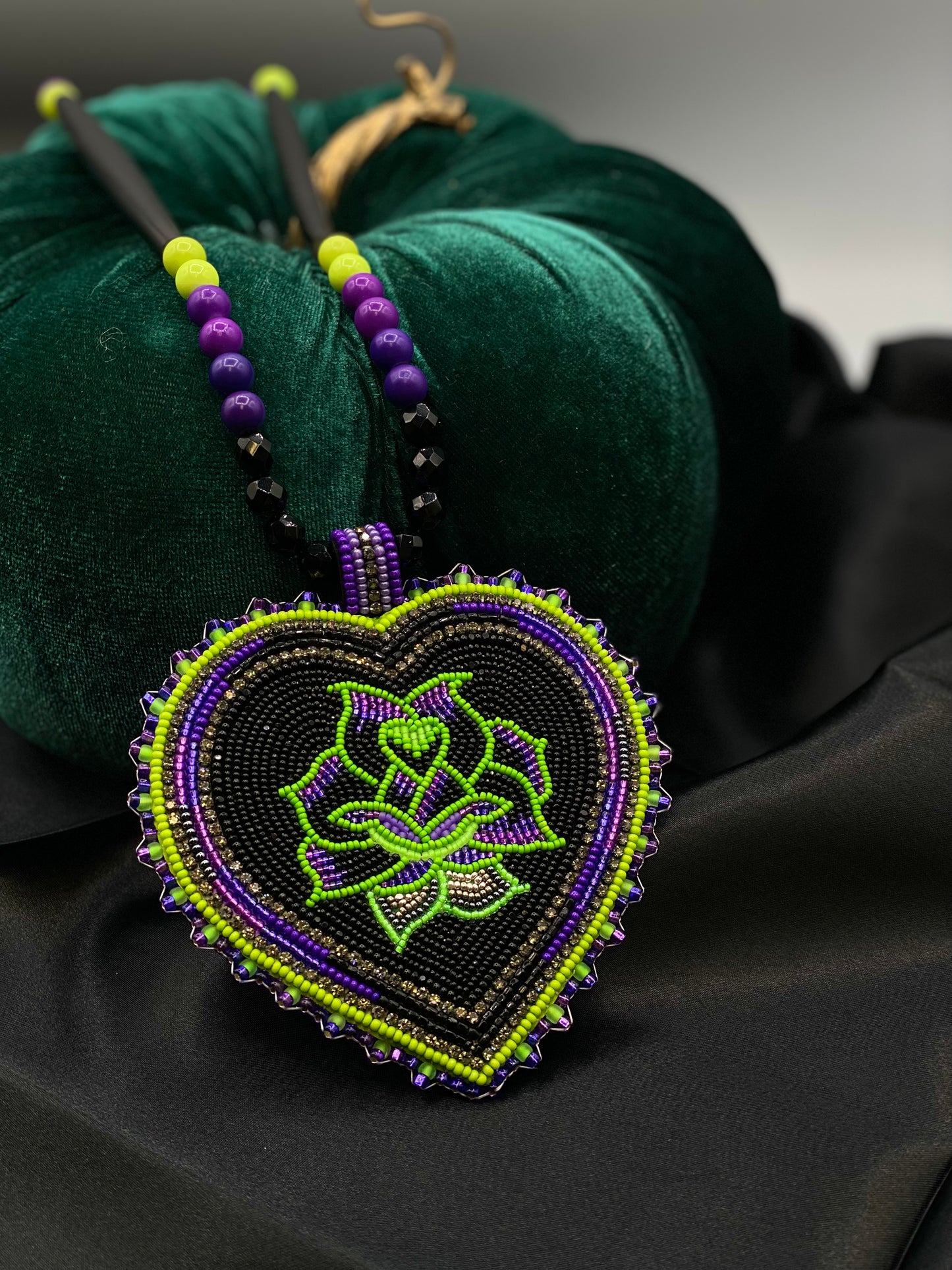 Frankenstein Beaded Rose Medallion