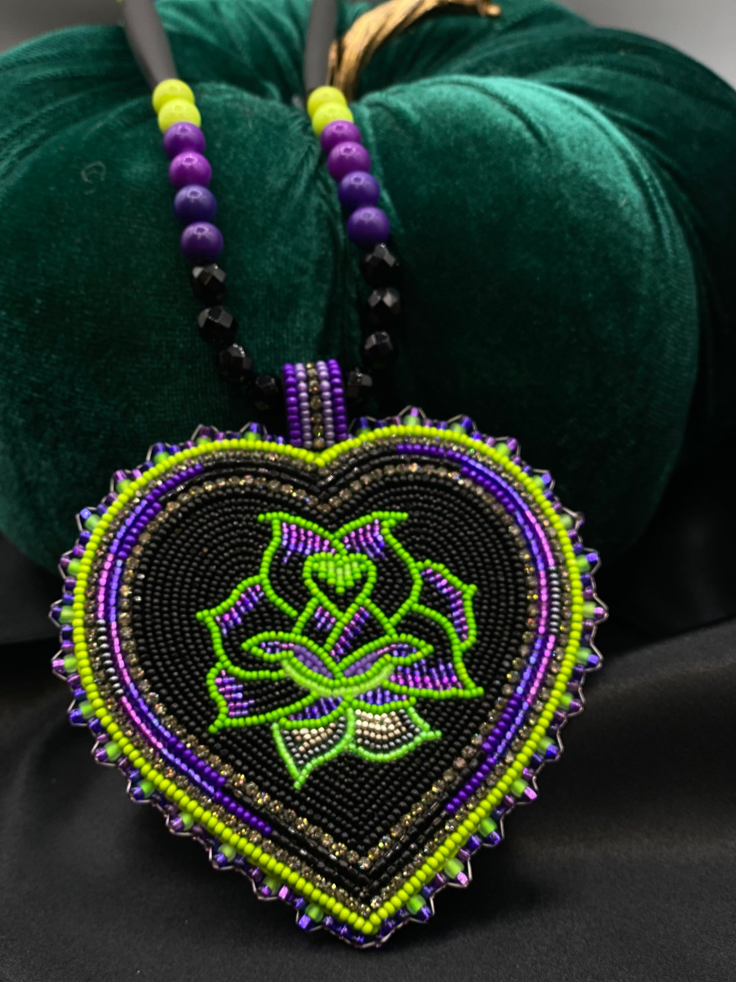 Frankenstein Beaded Rose Medallion