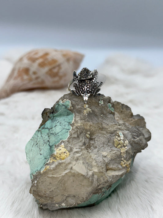 Silver Horned Toad Ring