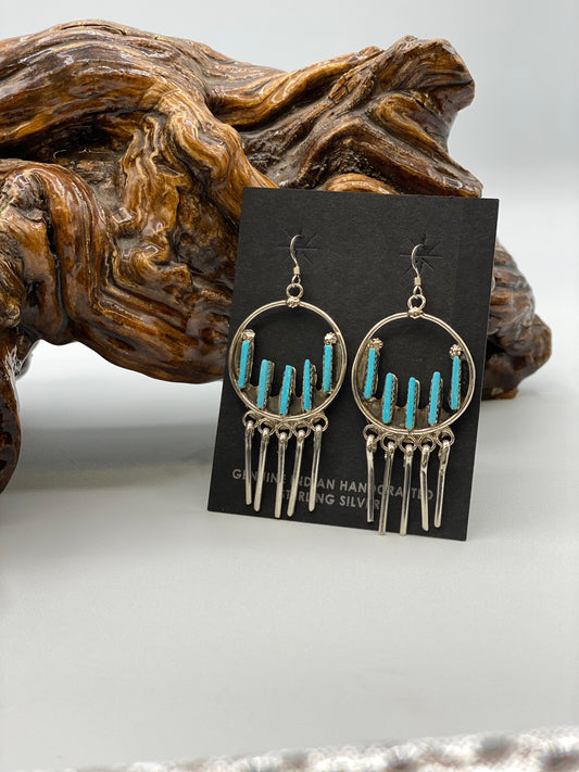 Silver Fringed Dangles