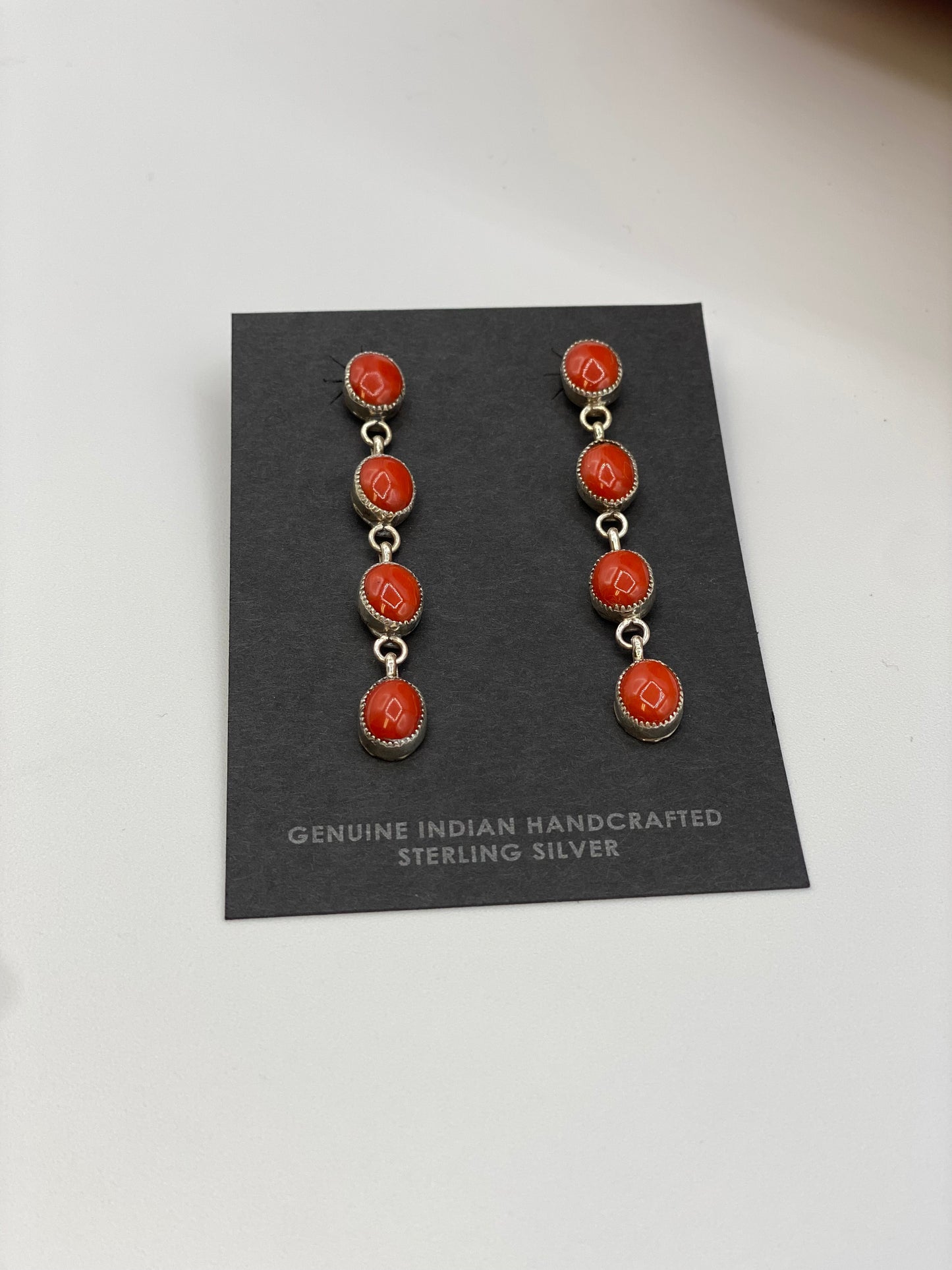 Mediterranean Coral Studded Dangle