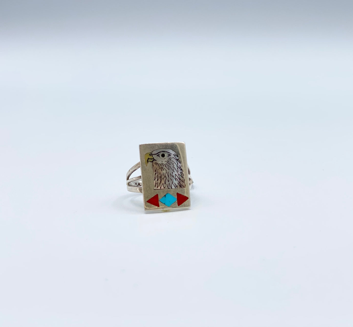 Zuni-Inlay Eagle Ring