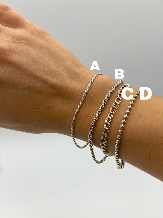 Braided Silver Chain Bracelet