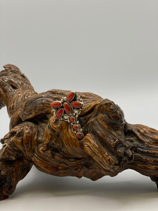 Coral Dragonfly Ring