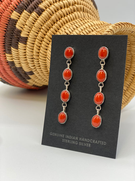 Mediterranean Coral Studded Dangle