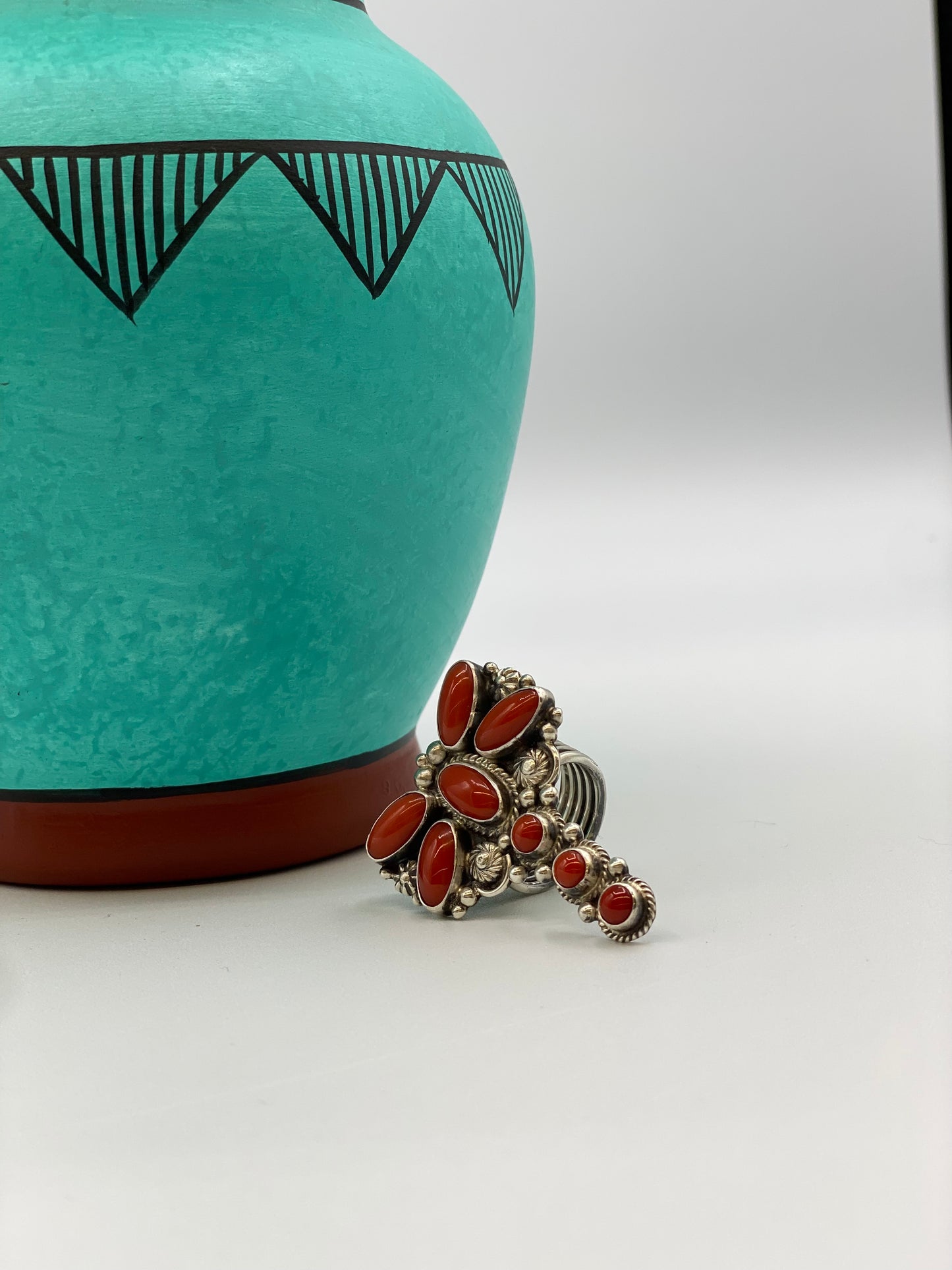 Coral Dragonfly Ring