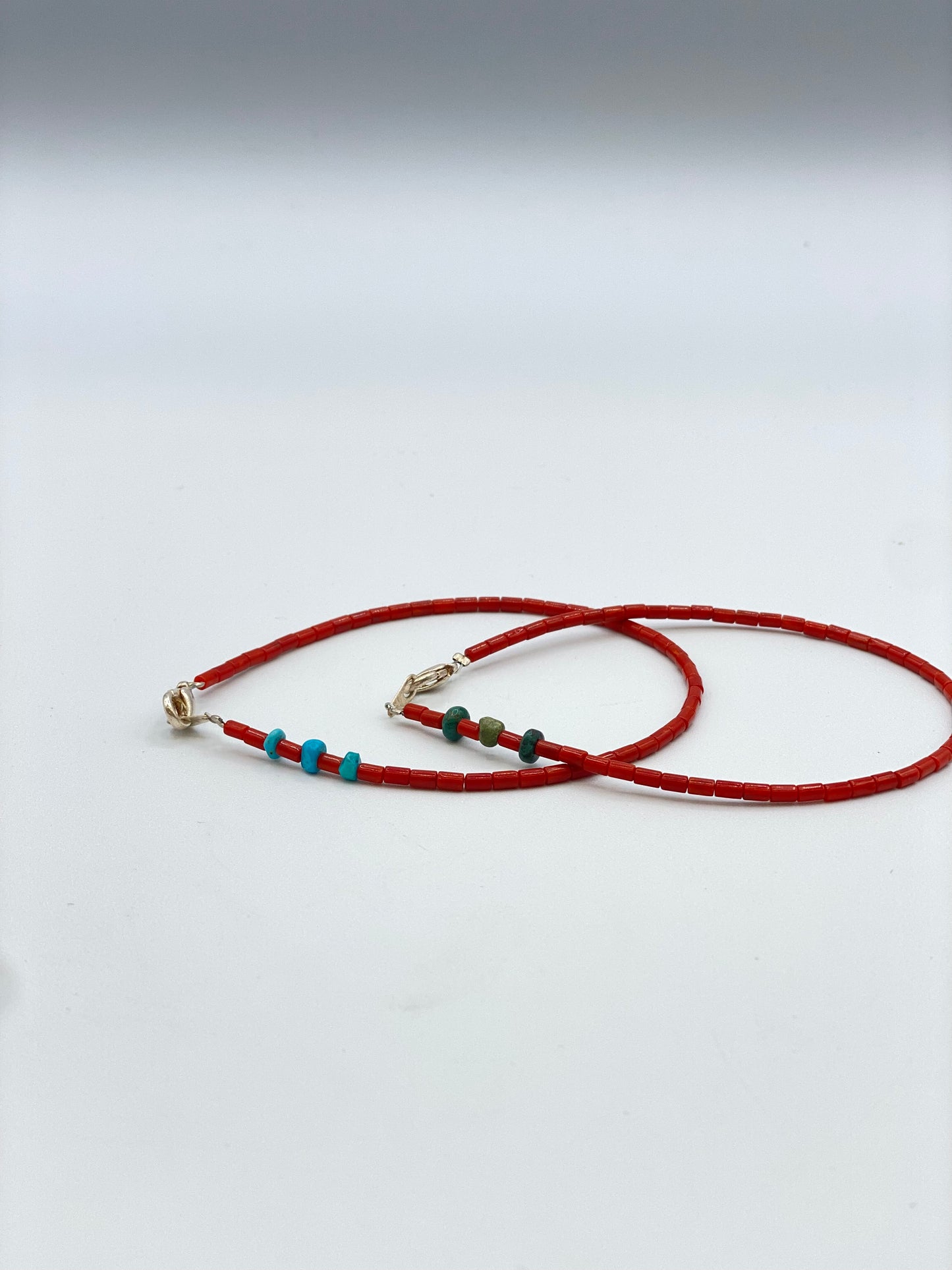 Coral and Turquoise Anklet